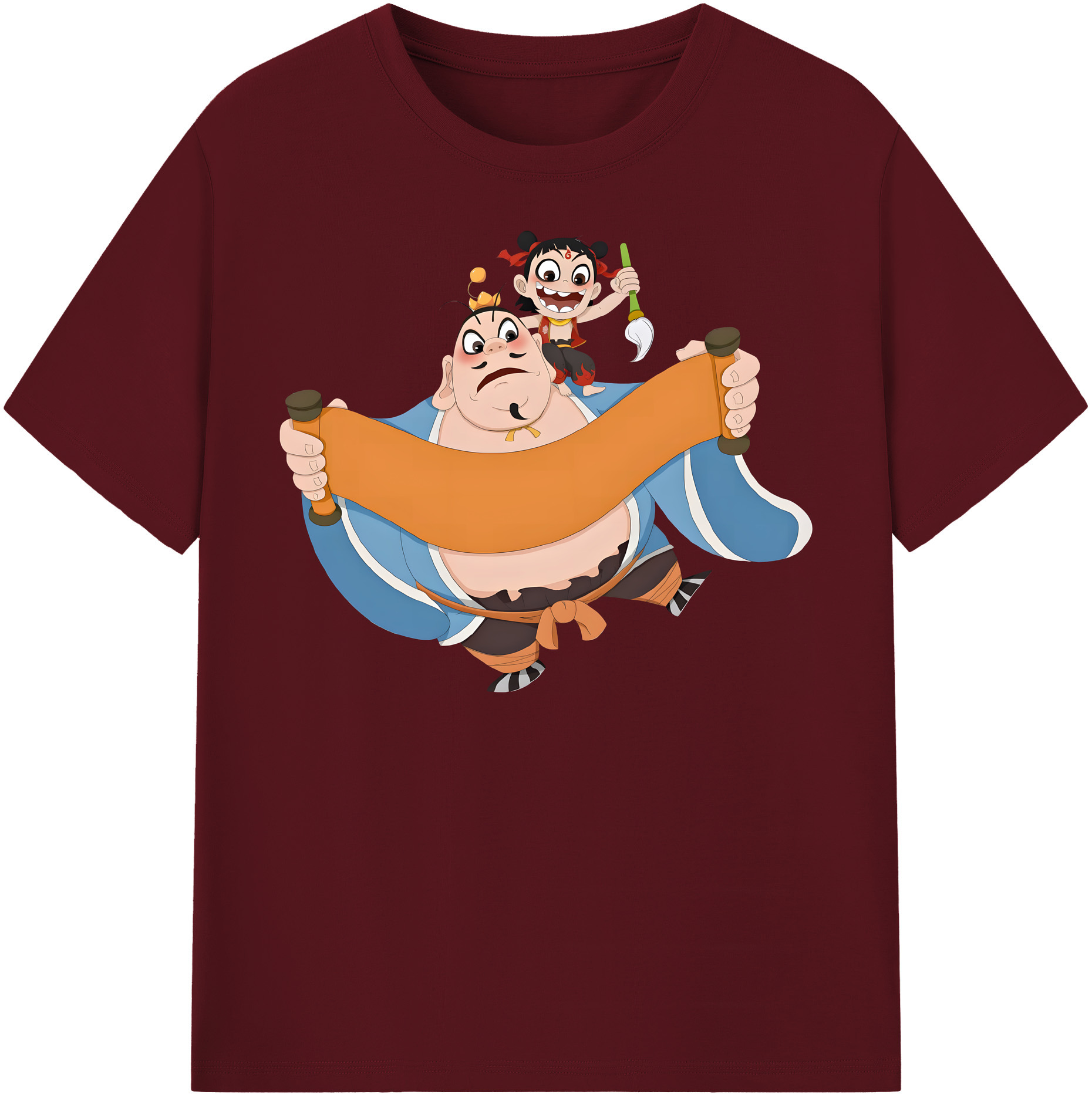 （画像用） Ne Zha 2 ナタ 魔童の大暴れ 綿100％半袖Tシャツ（フロントプリント）